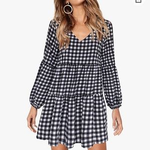 Tunic Dress V Neck Casual Loose Flowy Shift Dress 🖤